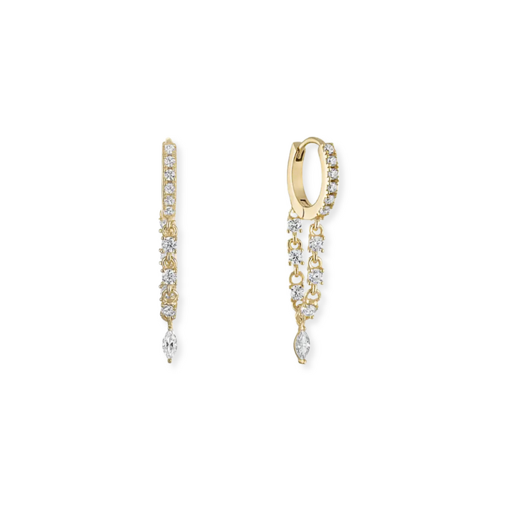Drop Chain Pave Huggies