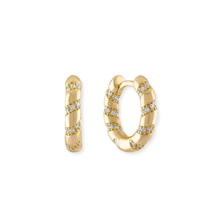 Pave Twist Tube Hoops