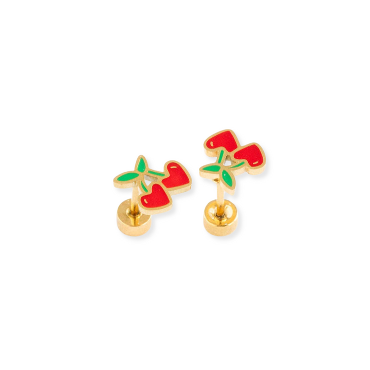 Cherry Heart Studs