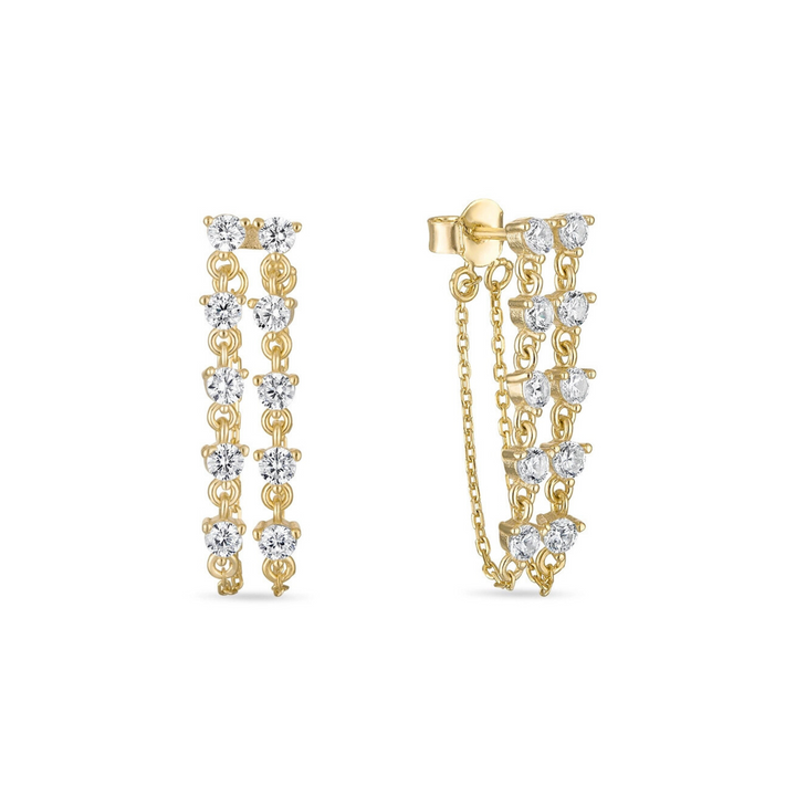 Double Chain Stud Earrings