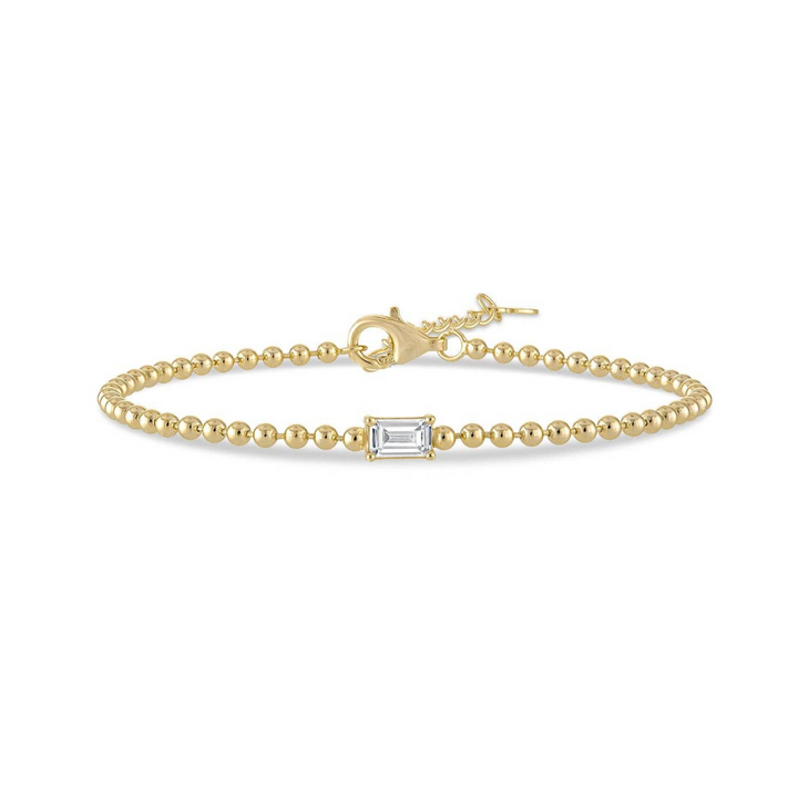 Bead Link Chain & Baguette Bracelet