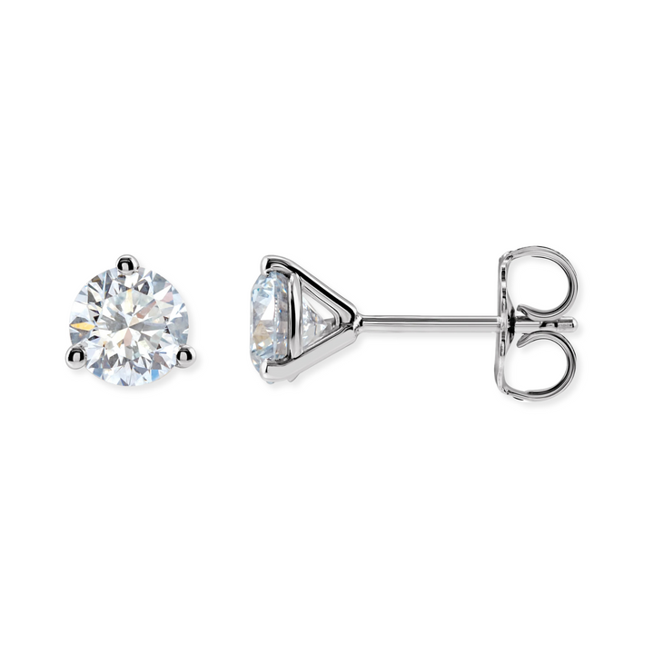 14K Lab Grown Diamond 3-Prong Martini Studs