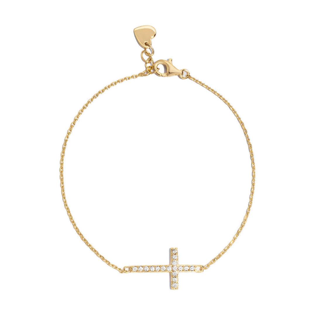 Sideways Pave Cross Bracelet-Embark Fine Jewelry