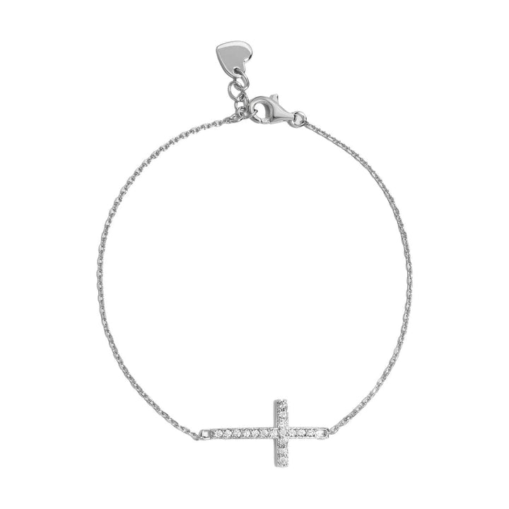 Sideways Pave Cross Bracelet-Embark Fine Jewelry
