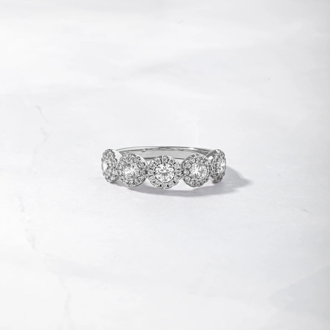 Five Stone Halo Ring