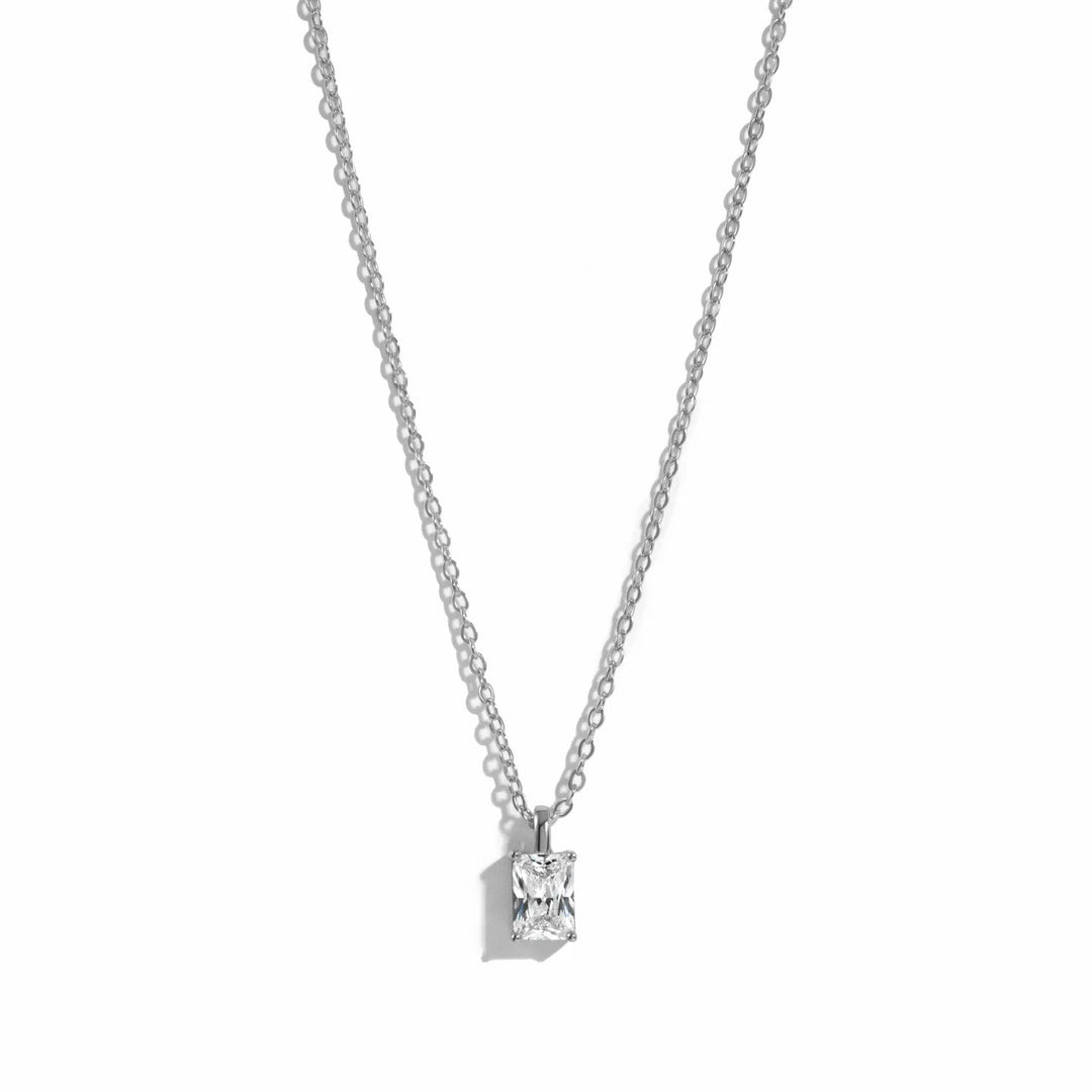 Emerald-Cut Solitaire Necklace