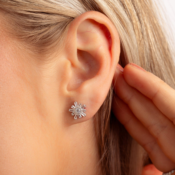 Baguette Flower Studs