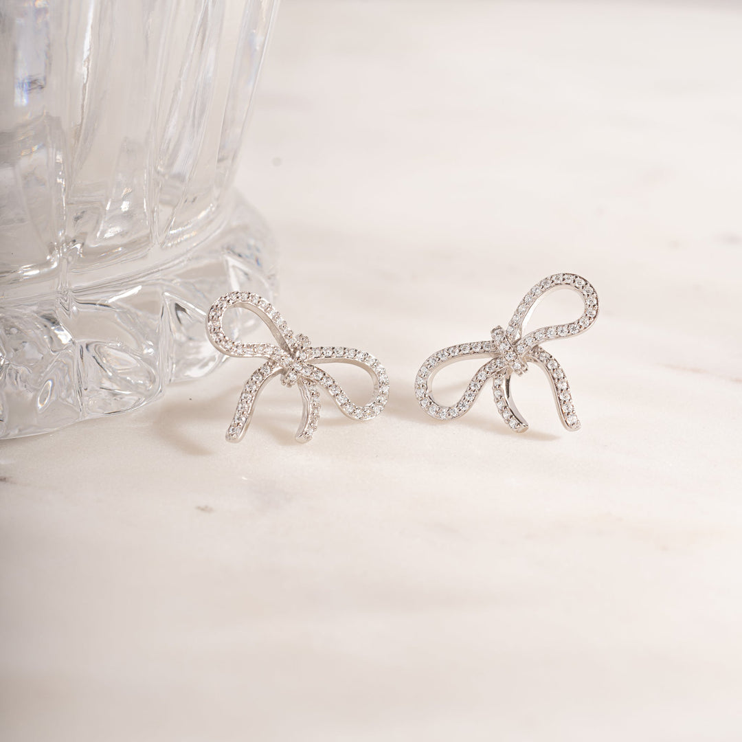 Pave Bow Studs