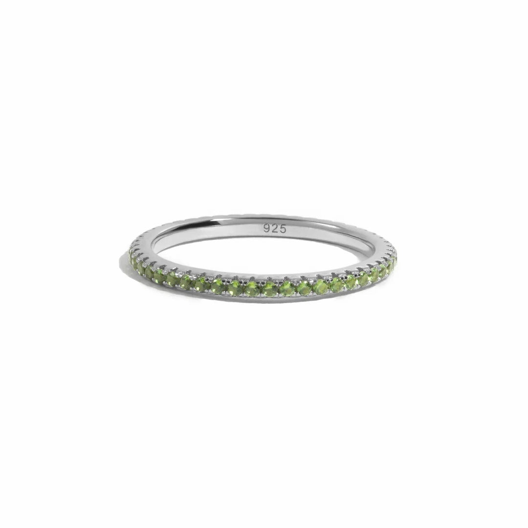 Silver Eternity Birthstone Ring