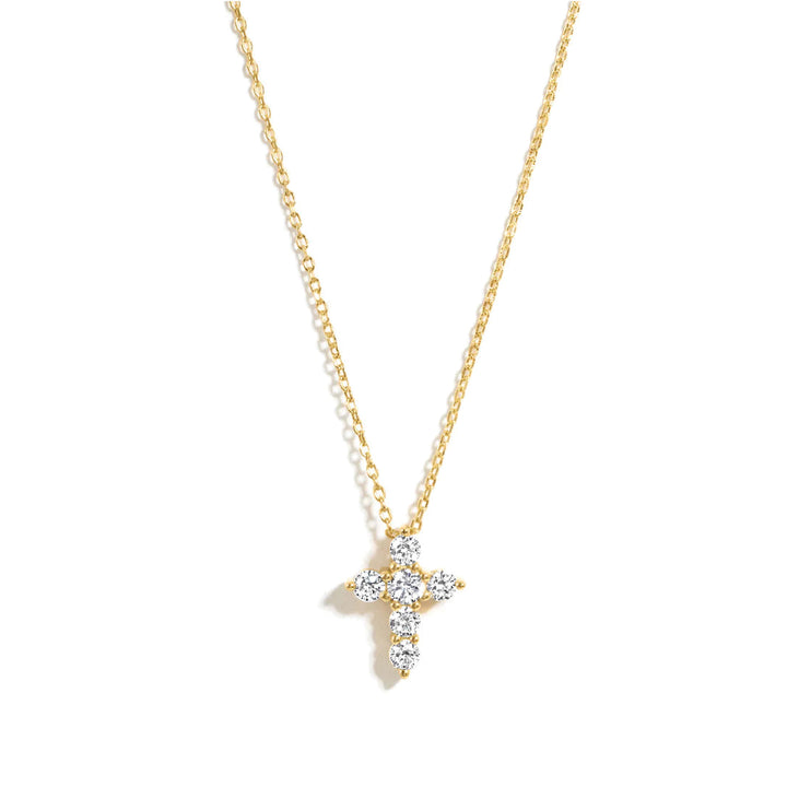 Small Studded Cross Necklace-Embark Fine Jewelry