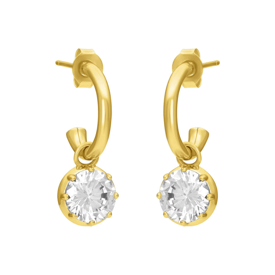 Solitaire Drop Huggies-Embark Fine Jewelry