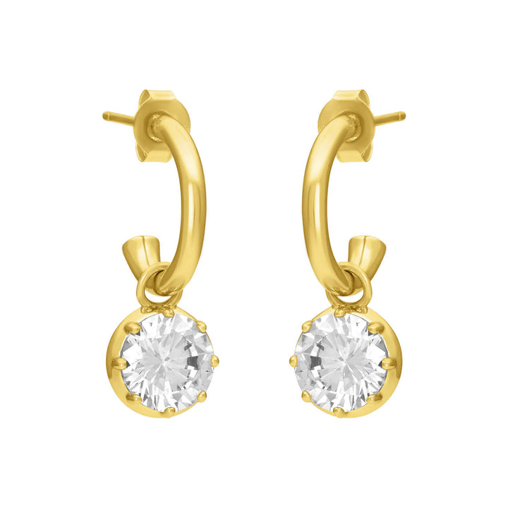 Solitaire Drop Huggies-Embark Fine Jewelry