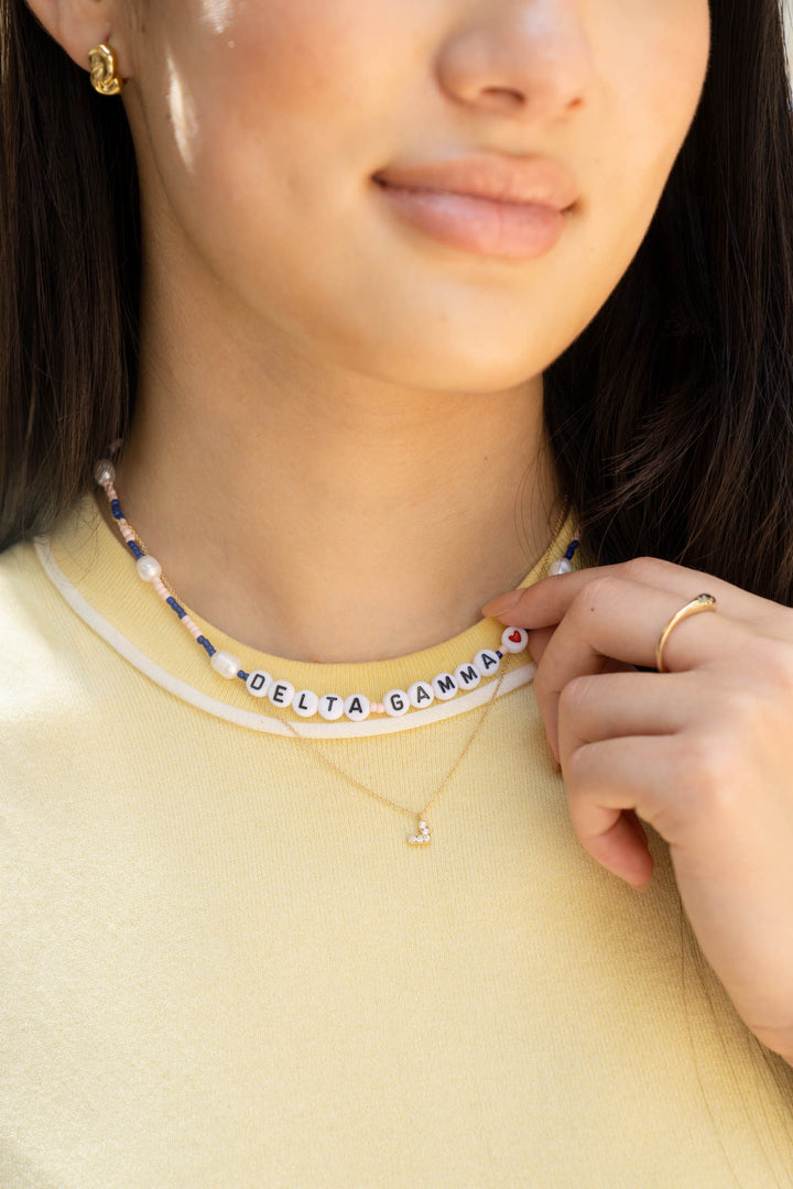 Sorority Bead and Pearl Necklace