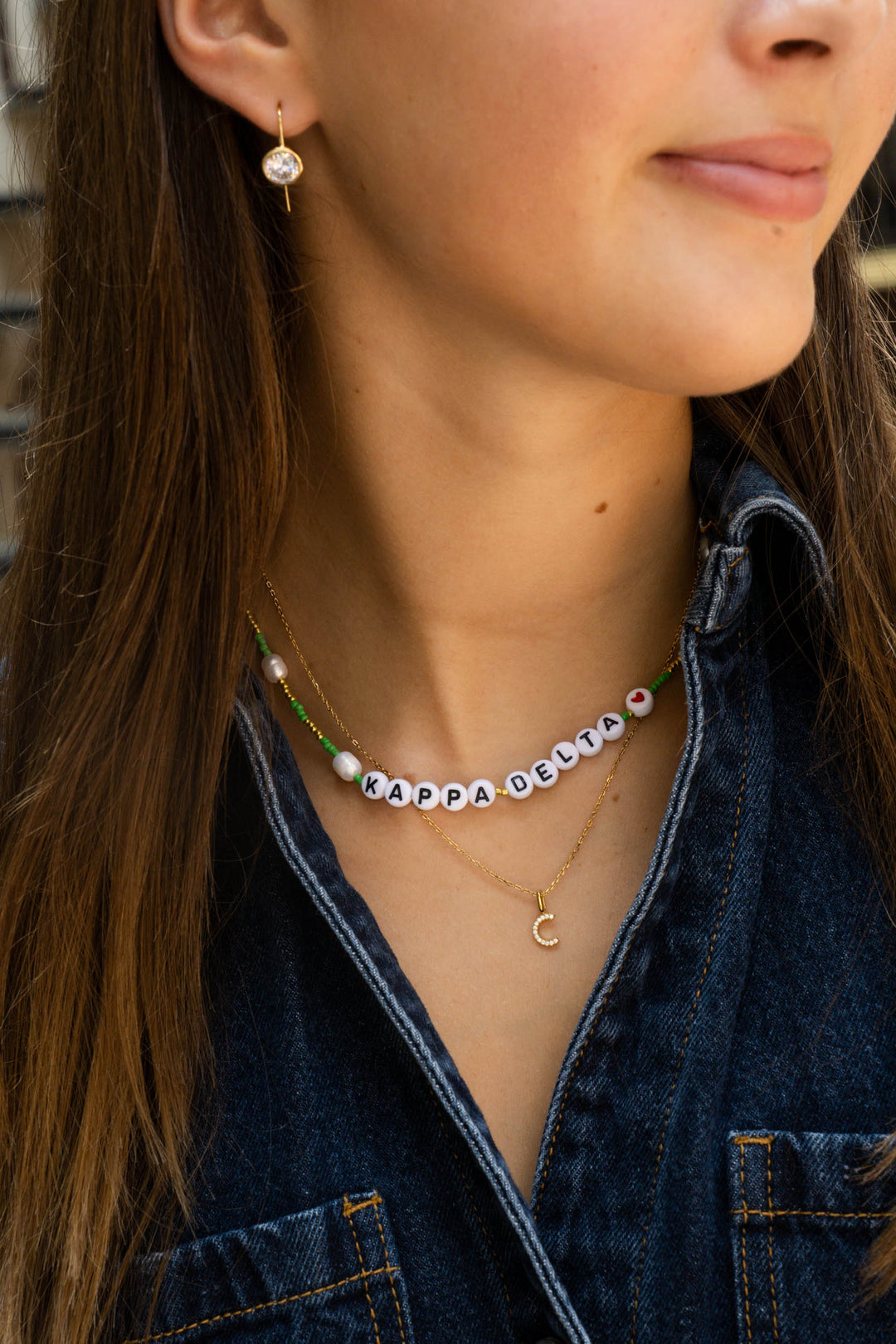 Sorority Bead and Pearl Necklace