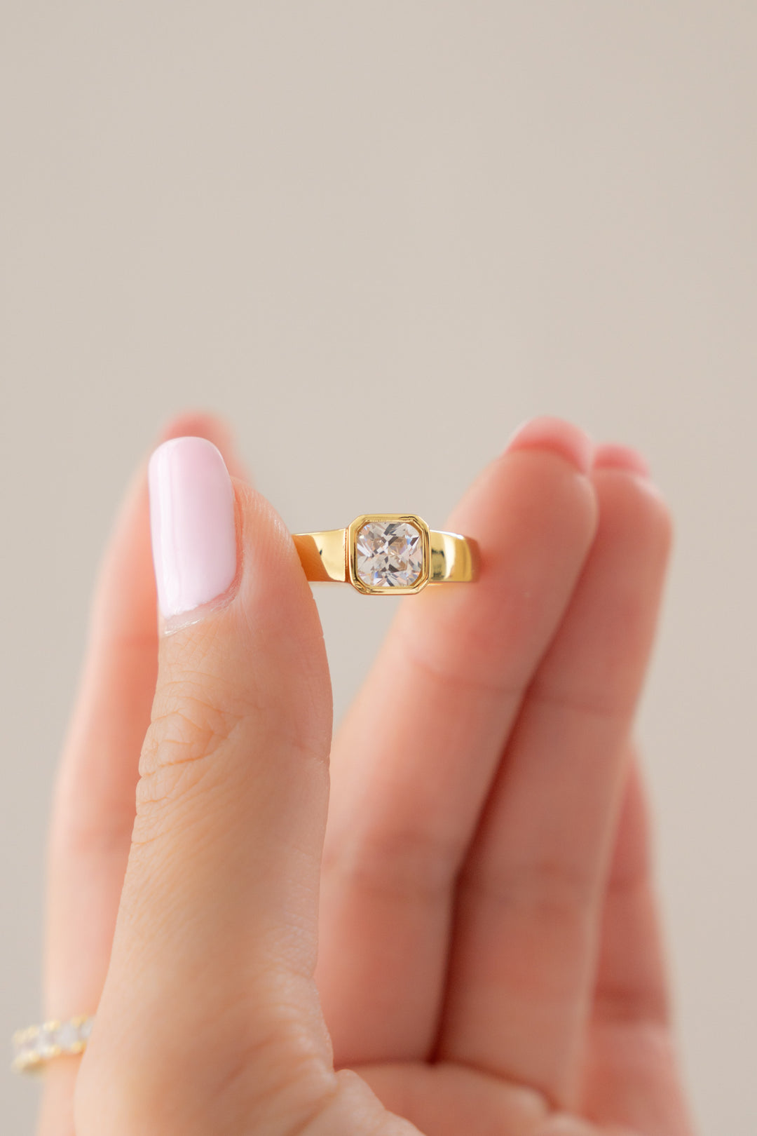 Square Bezel Dome Ring