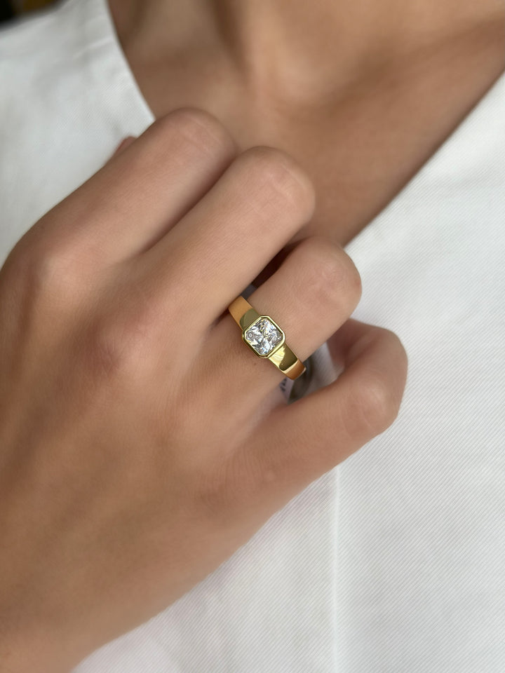 Square Bezel Dome Ring