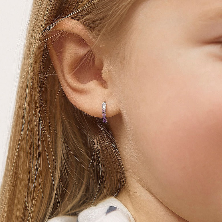 Double Sided Prong CZ Huggies
