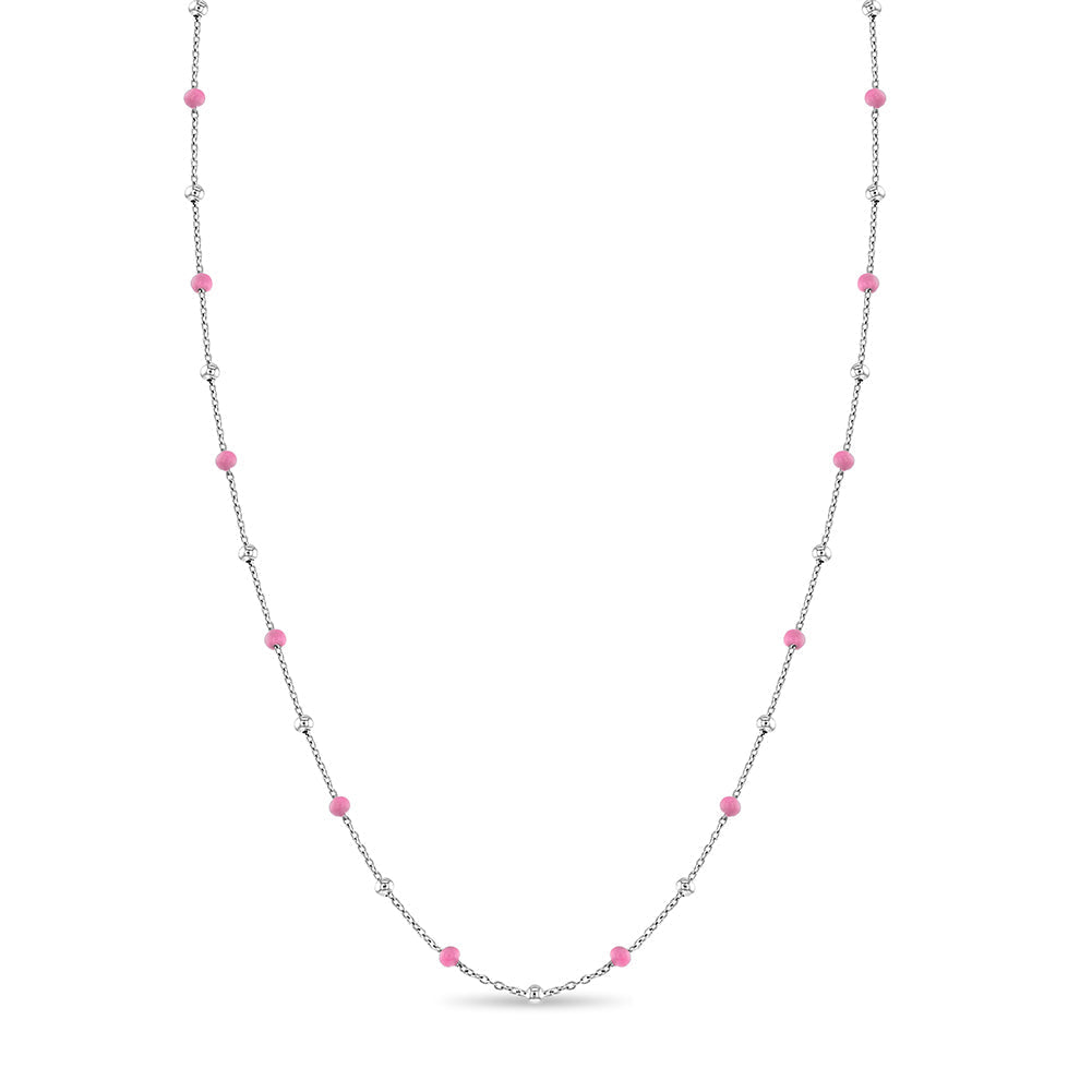 Pink Heart Satellite Necklace & Earring Set