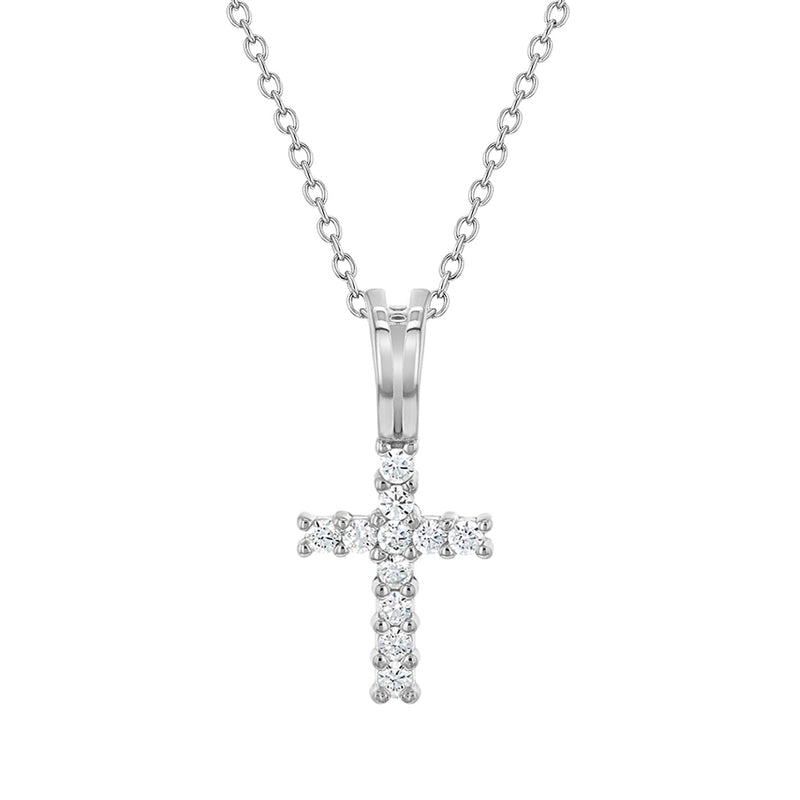 Youth CZ Cross Necklace