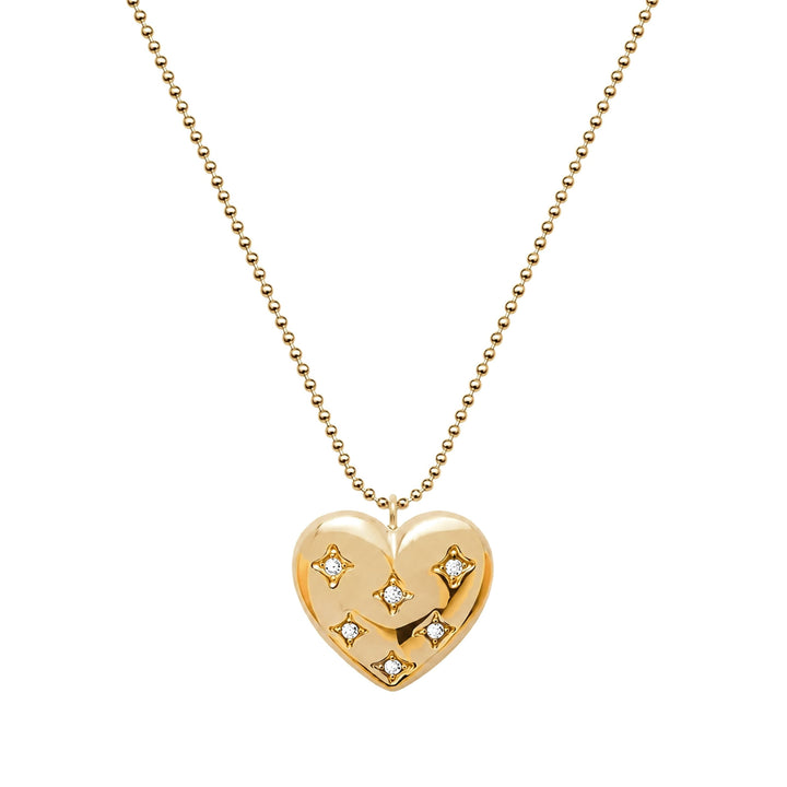 Starburst Heart Beaded Chain Necklace-Embark Fine Jewelry