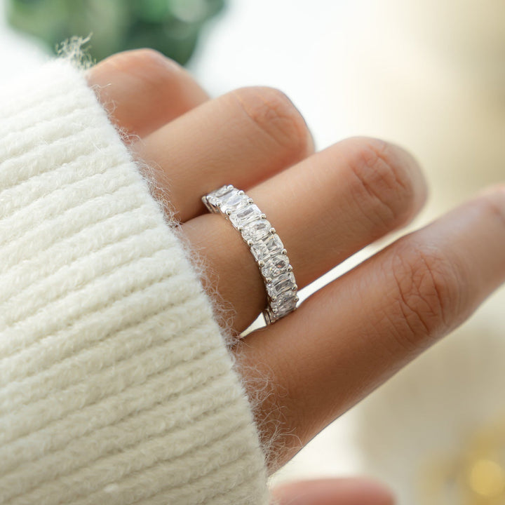 Alternating Oval & Emerald-Cut Ring