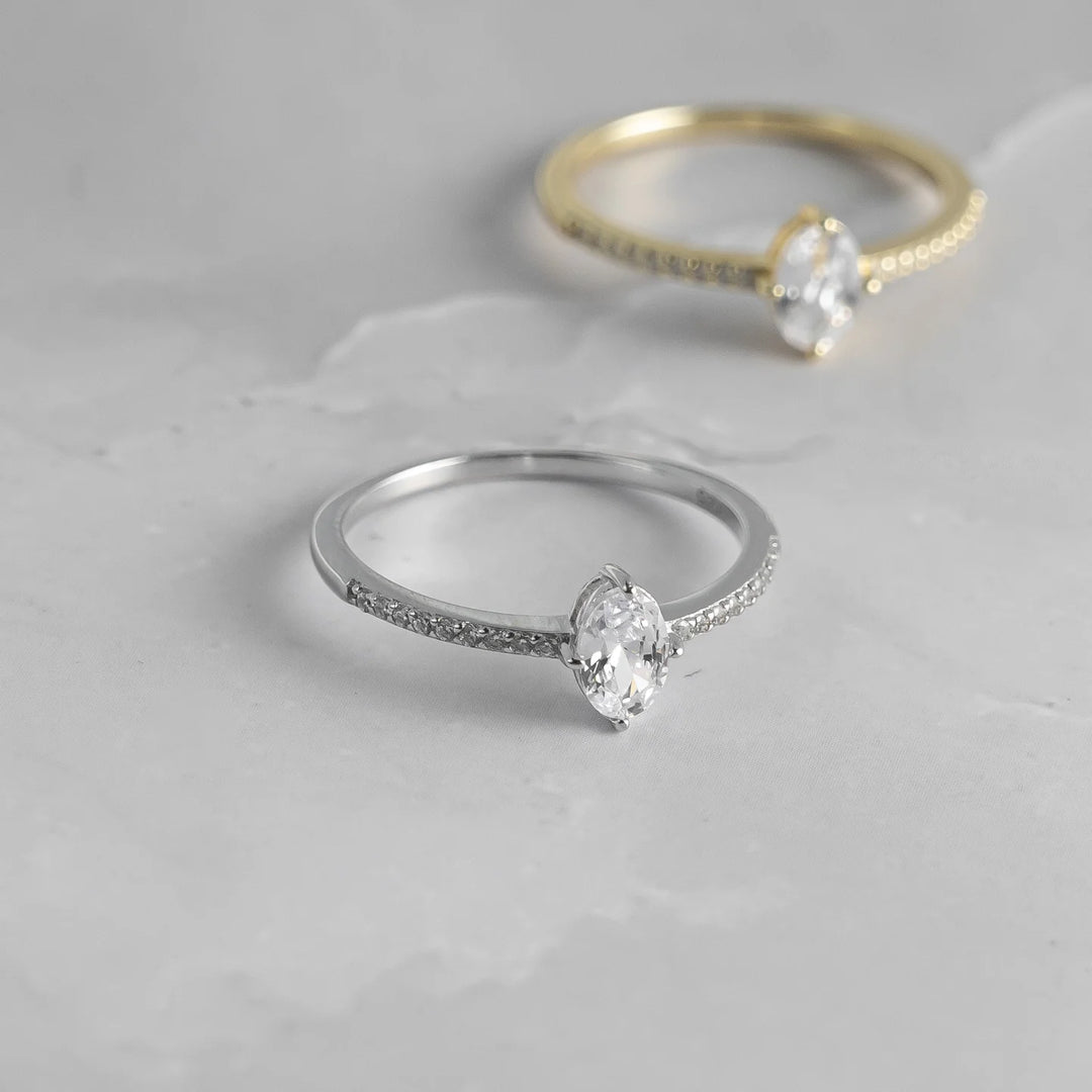 Accented Oval Compass Travel Ring