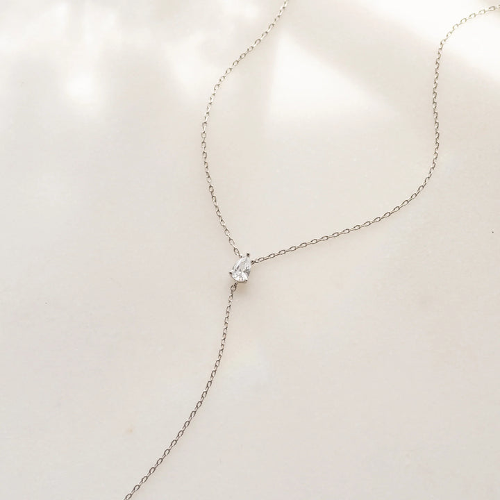 Pear Lariat Necklace