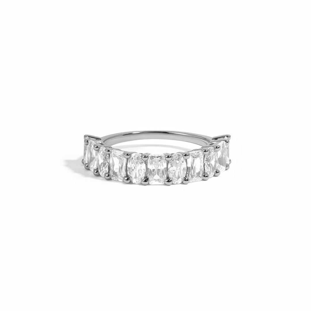 Alternating Oval & Emerald-Cut Ring