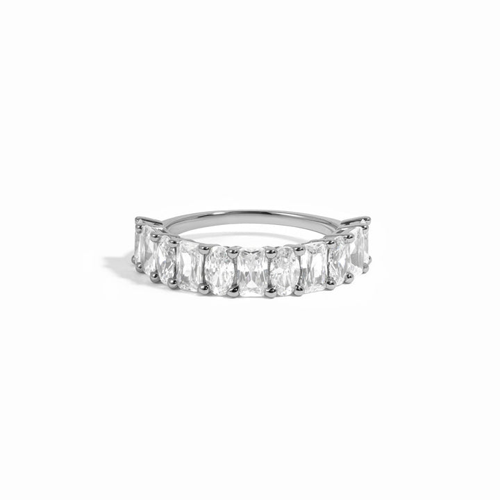 Alternating Oval & Emerald-Cut Ring