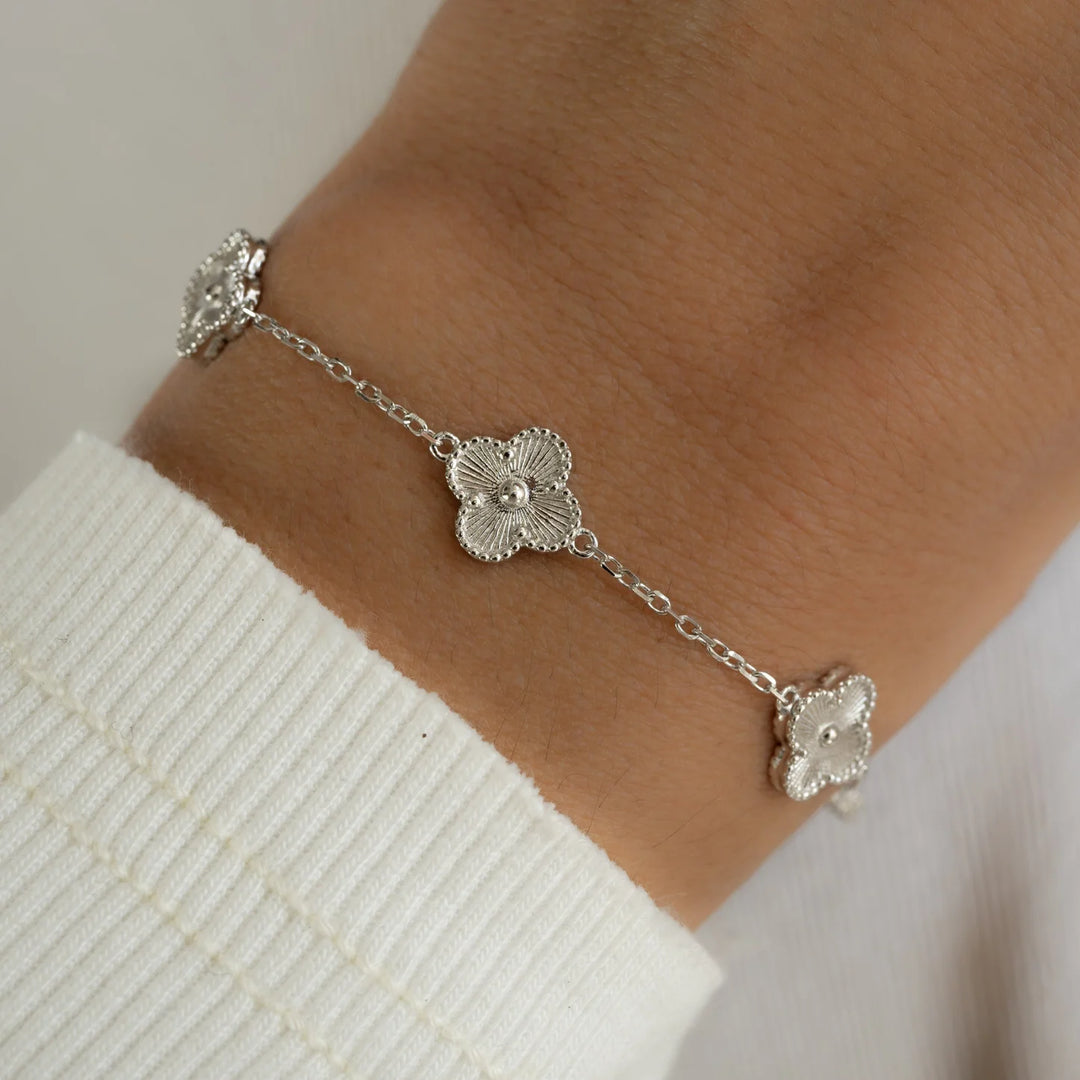 Four Leaf Clover Station Bracelet