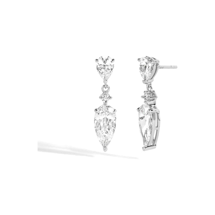 Three-Stone Pear Drop Earrings-Embark Fine Jewelry