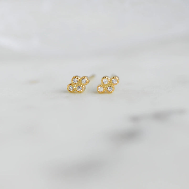 Tiny Four Stone CZ Stud