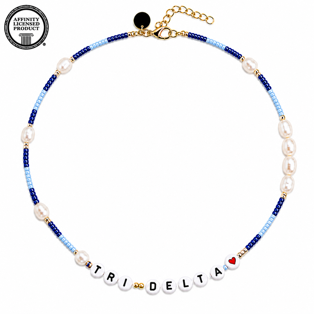 Sorority Bead and Pearl Necklace