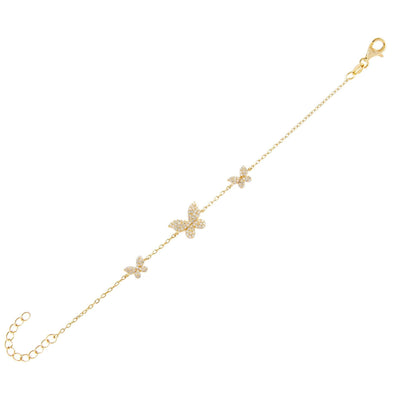 Pave Triple Butterfly Bracelet