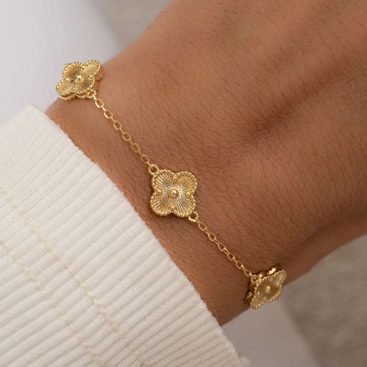 Four Leaf Clover Station Bracelet
