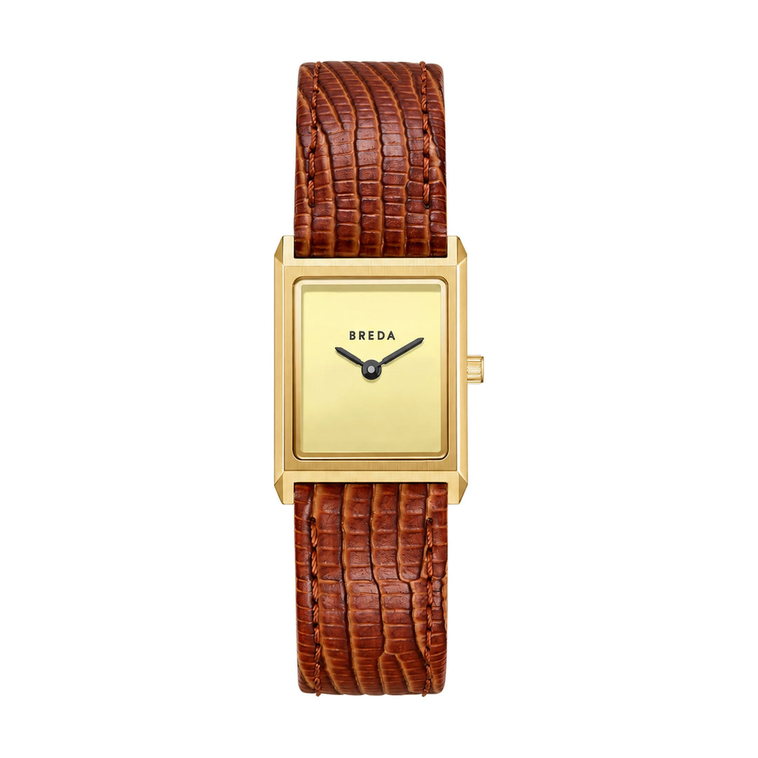 Virgil Lizard Embossed Watch Gold/Rust-Embark Fine Jewelry