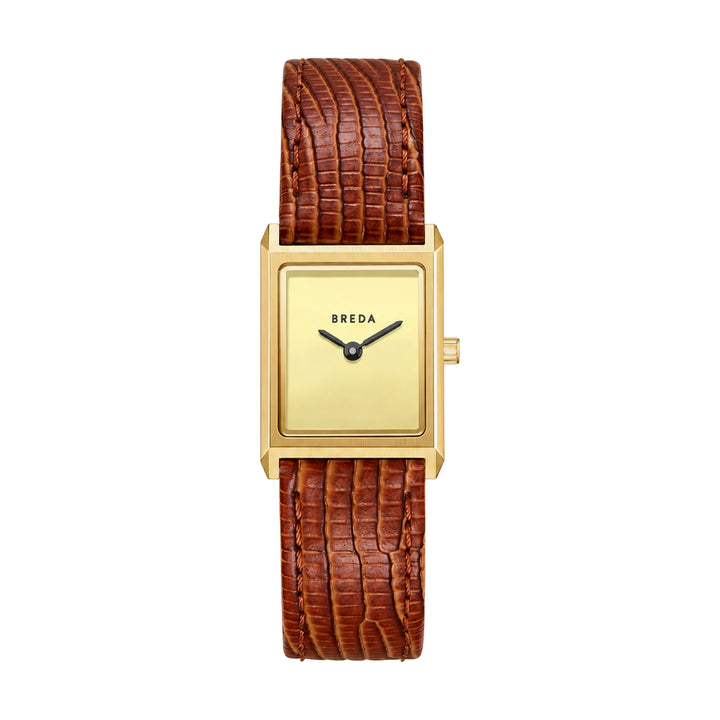 Virgil Lizard Embossed Watch Gold/Rust-Embark Fine Jewelry