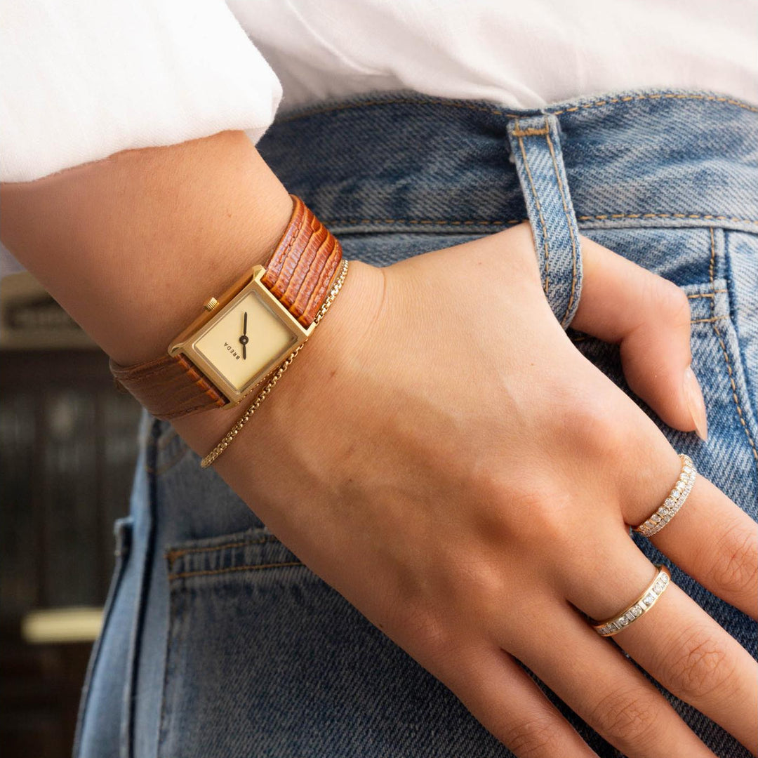 Virgil Lizard Embossed Watch On Model-Embark Fine Jewelry