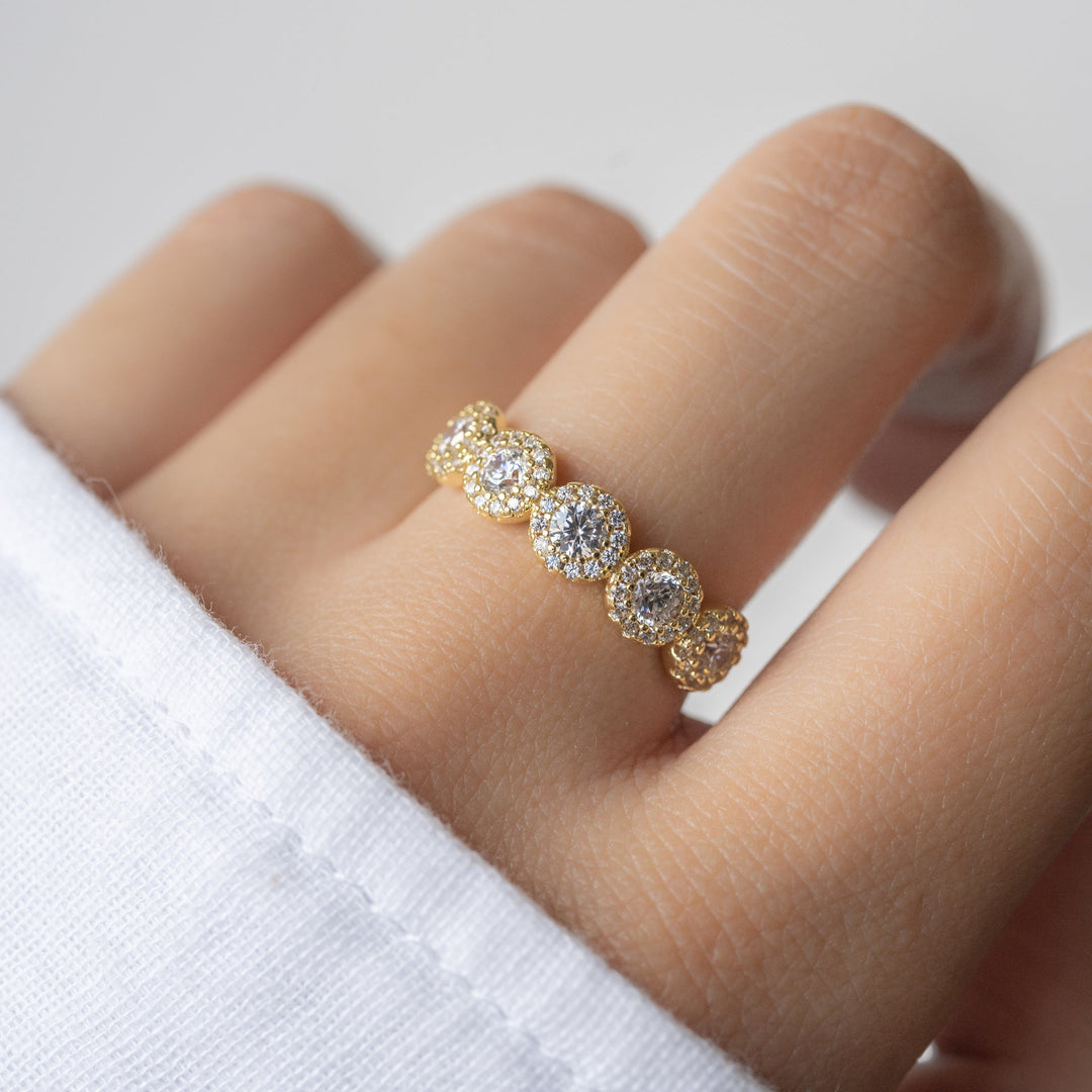 Five Stone Halo Ring