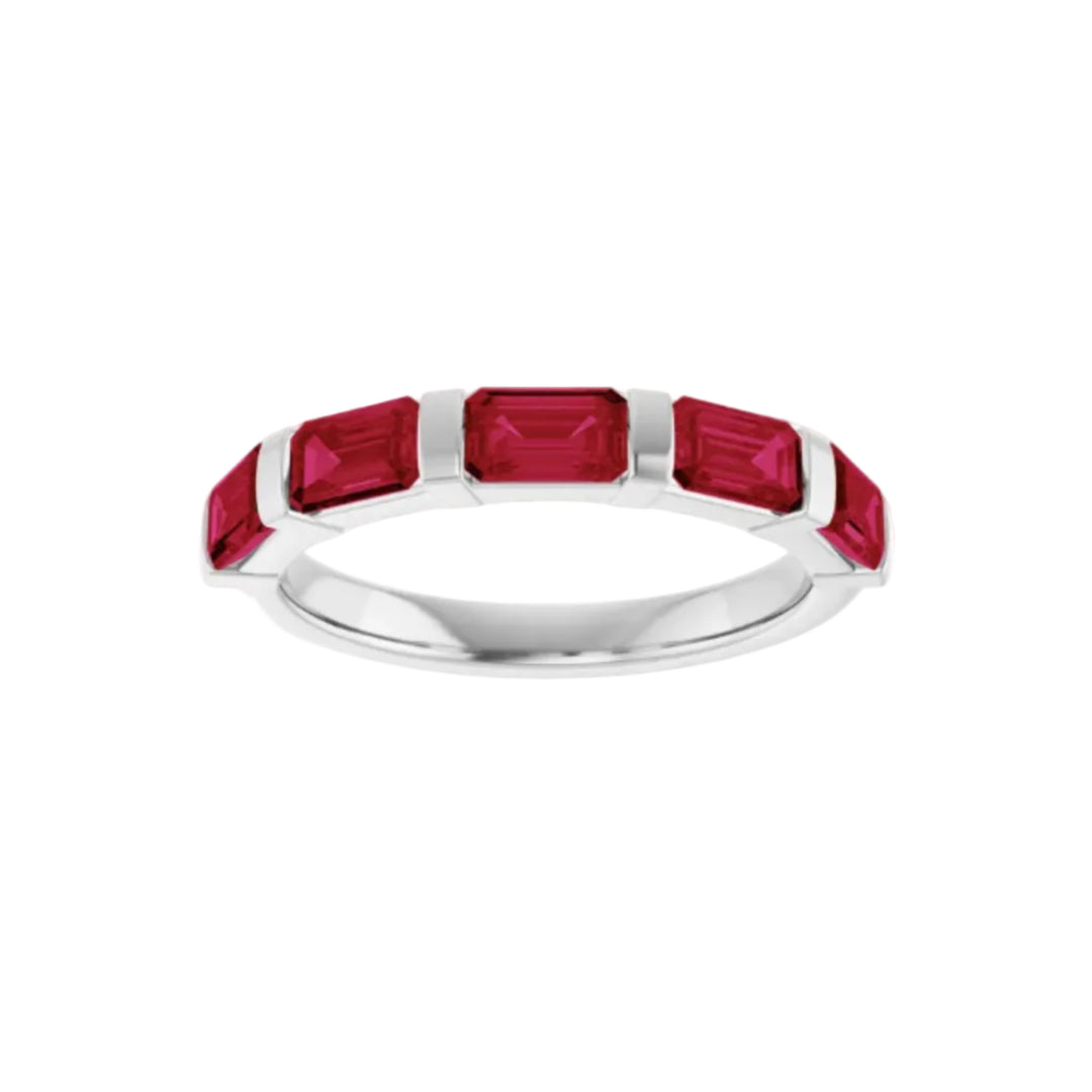 14K Emerald Diamond Anniversary Band