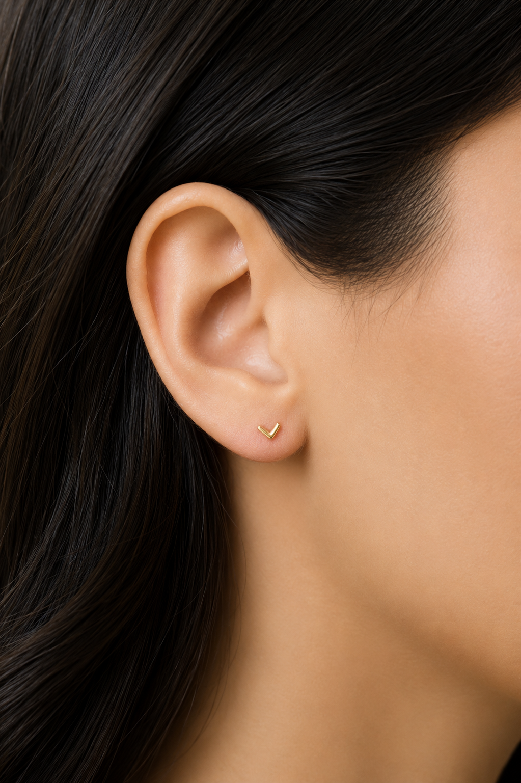 14K Wishbone Flat Back Stud