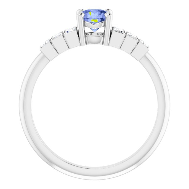 14K Natural Gemstone & 1/3 CTW Natural Diamond Ring