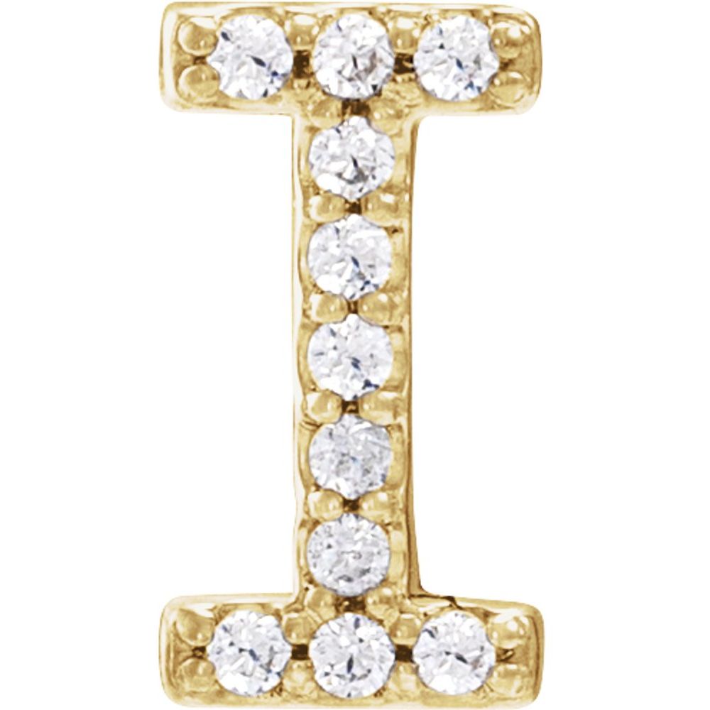 14K Natural Diamond Initial Stud