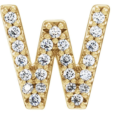 (Single) Diamond Single Initial Stud