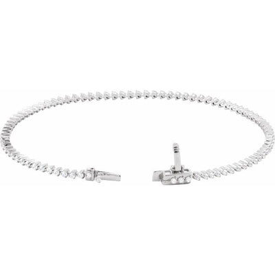 14K 3-Prong Diamond Line Bracelet