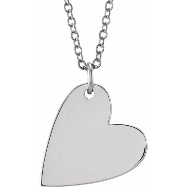 14K Engravable Sideways Heart Necklace