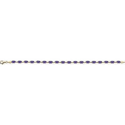 14K Gemstone Line Bracelet