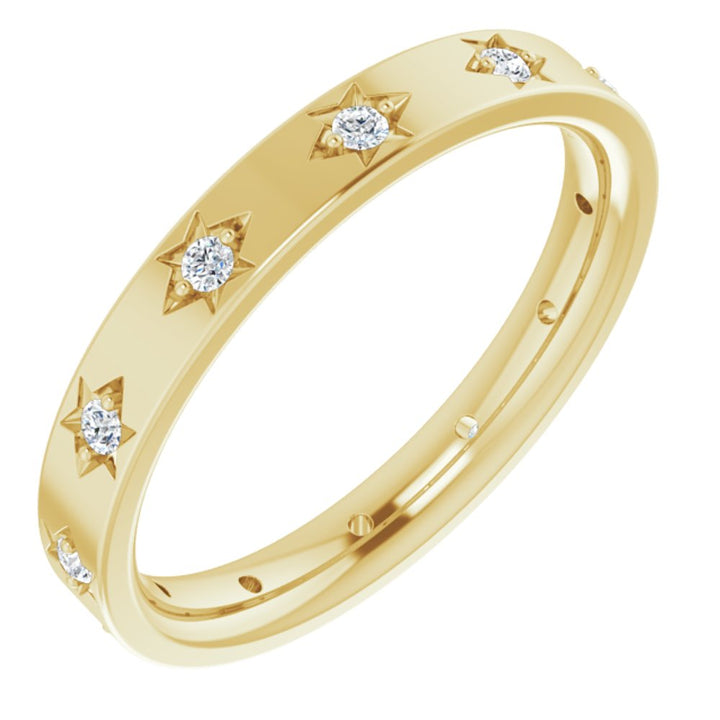 14K 1/6 CTW Natural Diamond Gypsy-Set Eternity Band