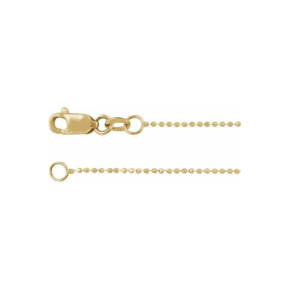 14K 1mm Diamond-Cut Bead Chain