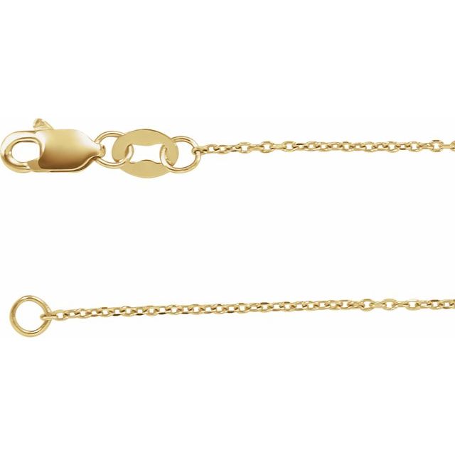 14K 1mm Diamond-Cut Cable Chain